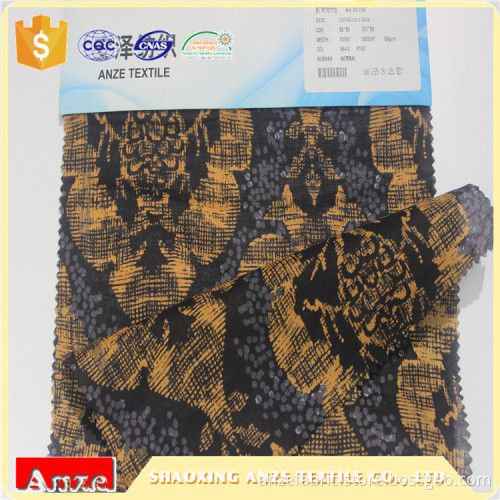 Cheap custom indian woven printed cotton voile fabric